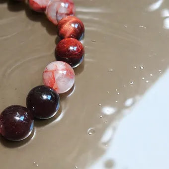 Red Tiger Eye and Fire Quartz Bracelet 