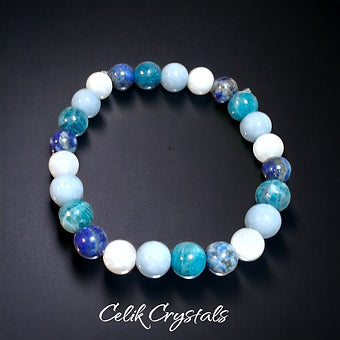 Angelite apatite Moonstone Bracelet 