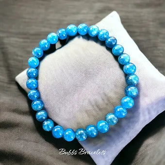 Apatite Bracelet Rare Natural Stones 8mm Stretches Unisex Healing Bracelet 