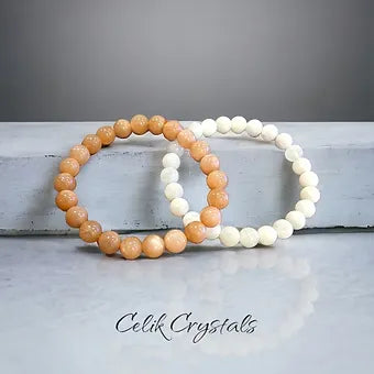 Sunstone and Moonstone Bracelet Stack 