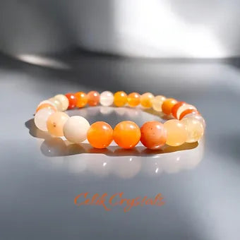 Orange Quartz Bracelet 8mm Unisex