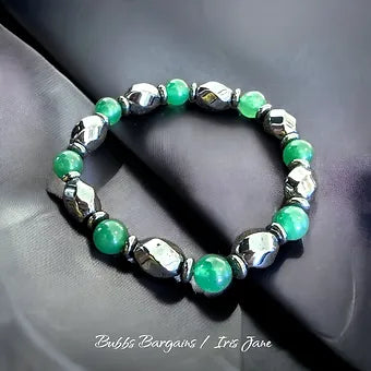 Aventurine & Hematite Bracelet - 8mm Blue or Green