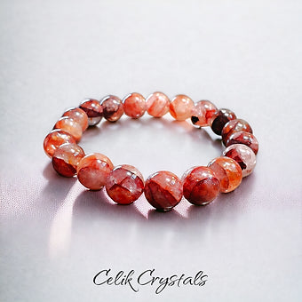 Fire Quartz Bracelet Natural Stones Stretch Crystal Bracelet 