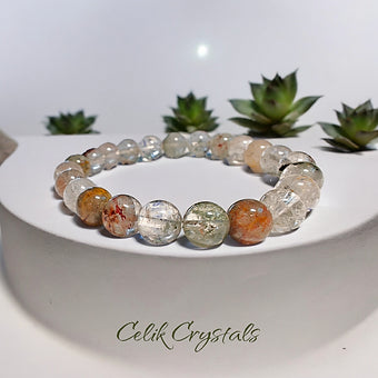 Garden Quartz Bracelet From Brazil Natural Stones Stretch Crystal Bracelet 