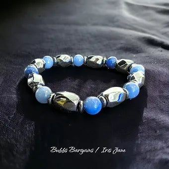 Aventurine & Hematite Bracelet - 8mm Blue or Green