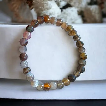 Botswana Agate Bracelet Natural Stones Stretches 