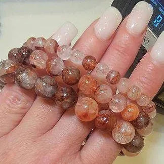 Fire Quartz Bracelet Natural Stones Stretch Crystal Bracelet 
