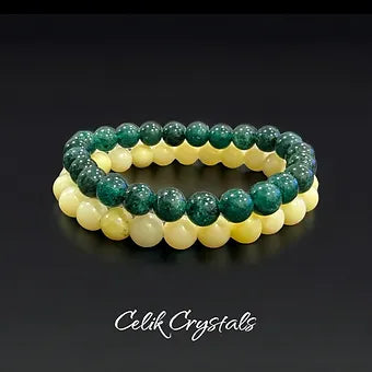 Lemon / Lime Jade Women's Bracelet Stack