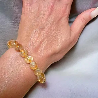 Citrine Bracelet Natural Stones Stretch Crystals 