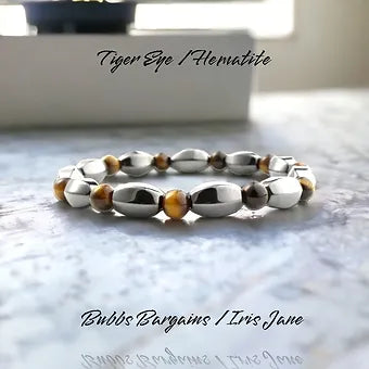 Tiger Eye & Hematite Men's Bracelet
