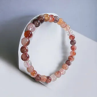 Fire Quartz Bracelet Natural Stones Stretch Crystal Bracelet 