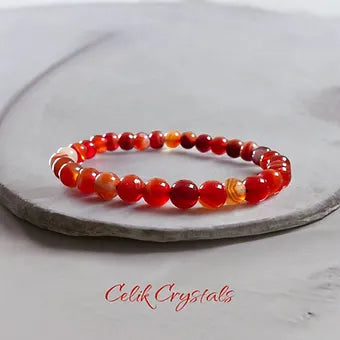 Striped Carnelian Bracelet - Unisex