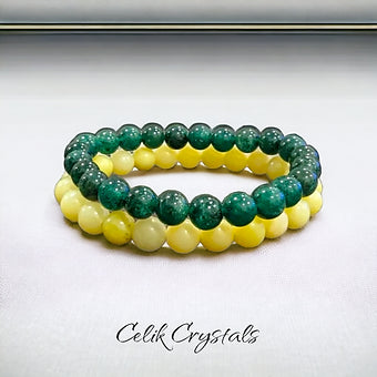 Lemon / Lime Jade Women's Bracelet Stack