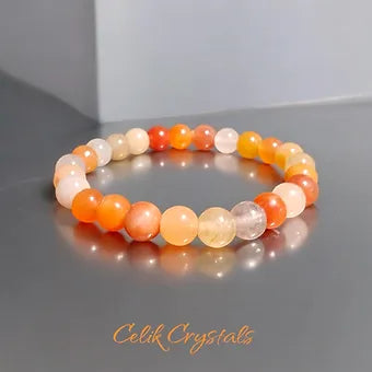 Orange Quartz Bracelet 8mm Unisex