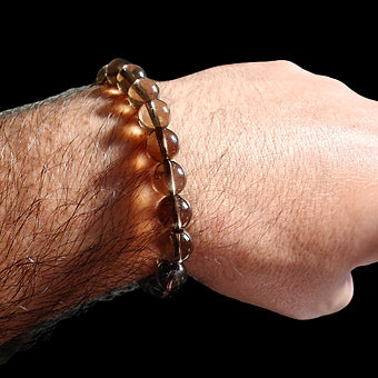 Smoky Quartz Bracelet Natural Stones Stretch Crystal Bracelet Unisex 
