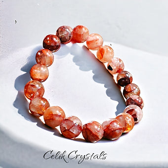 Fire Quartz Bracelet Natural Stones Stretch Crystal Bracelet 