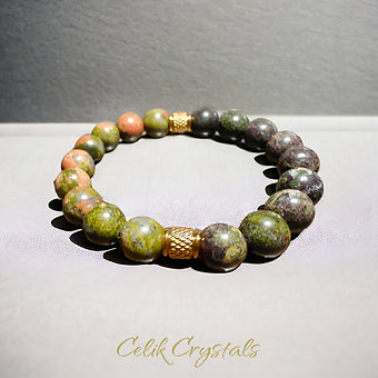 Dragon Vein Unakite Bracelet 