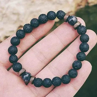 Lava Rock Men's Bracelet - 8mm Stones