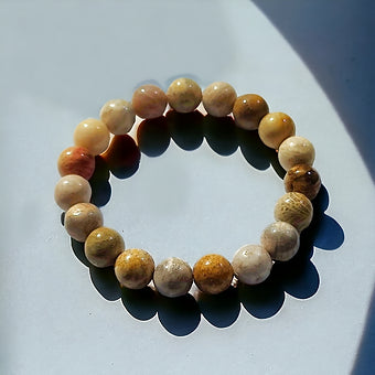 Coral Jade Bracelet Natural Stones Stretches