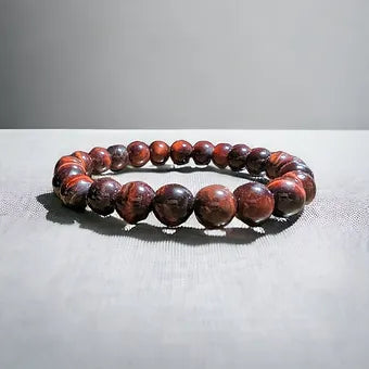 Red Tiger Eye Bracelet Stretches Unisex Healing Bracelet 