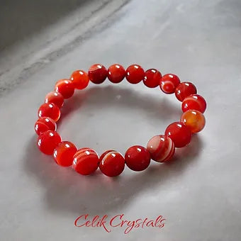Striped Carnelian Bracelet - Unisex