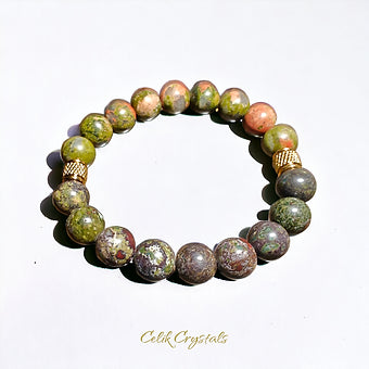 Dragon Vein Unakite Bracelet 