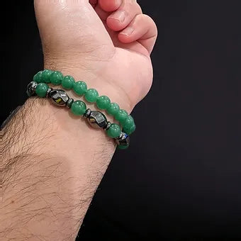 Men's 2 Piece Green Aventurine & Hematite Stack