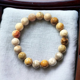 Coral Jade Bracelet Natural Stones Stretches