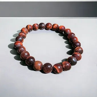Red Tiger Eye Bracelet Stretches Unisex Healing Bracelet 