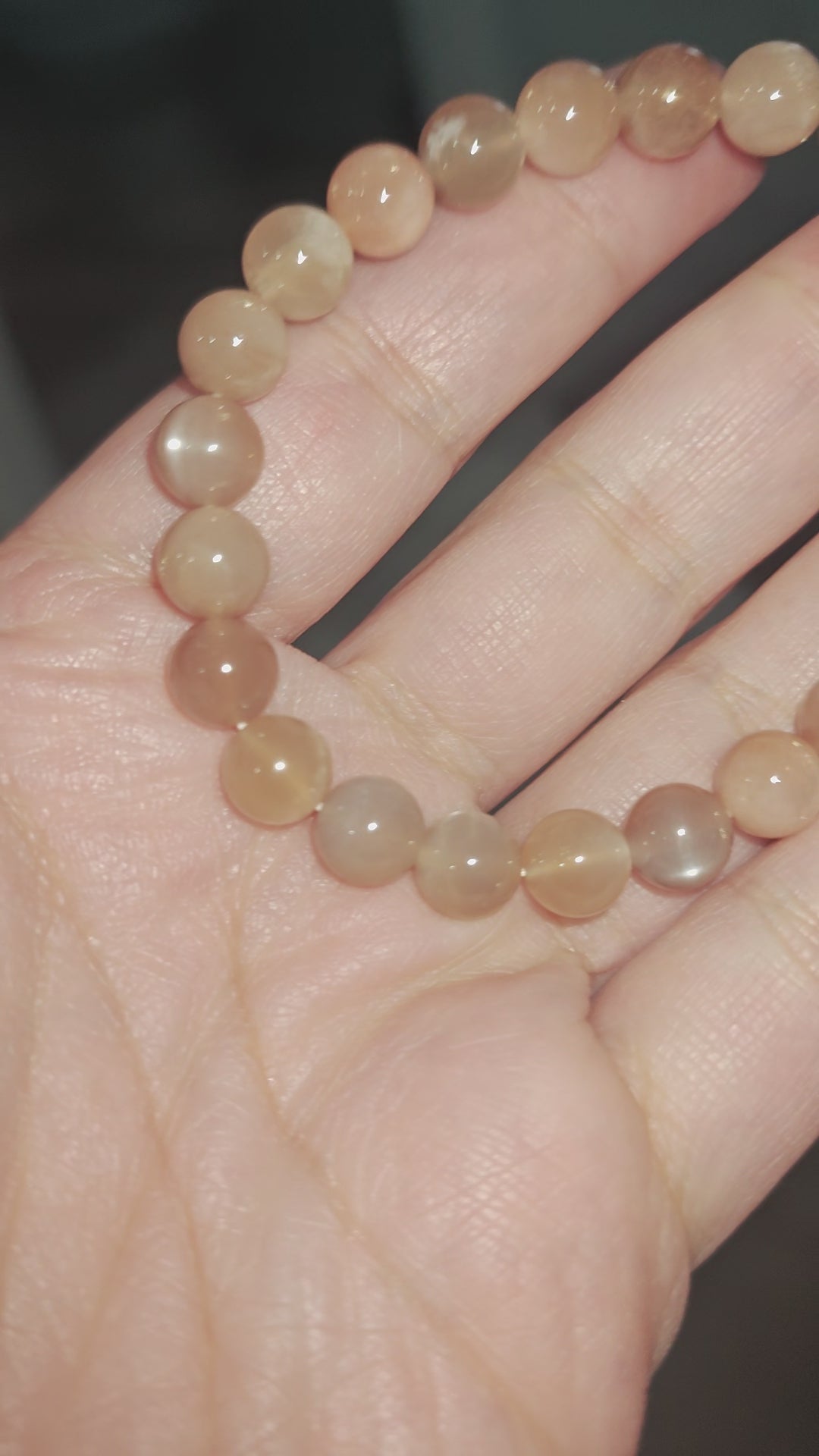 Peach Moonstone Bracelet for Women Authentic Stones Stretches 8mm Healing Bracelet 