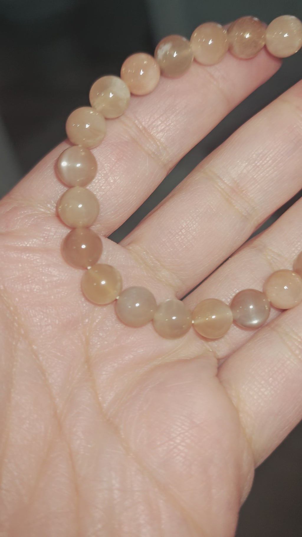 Peach Moonstone Bracelet for Women Authentic Stones Stretches 8mm Healing Bracelet 