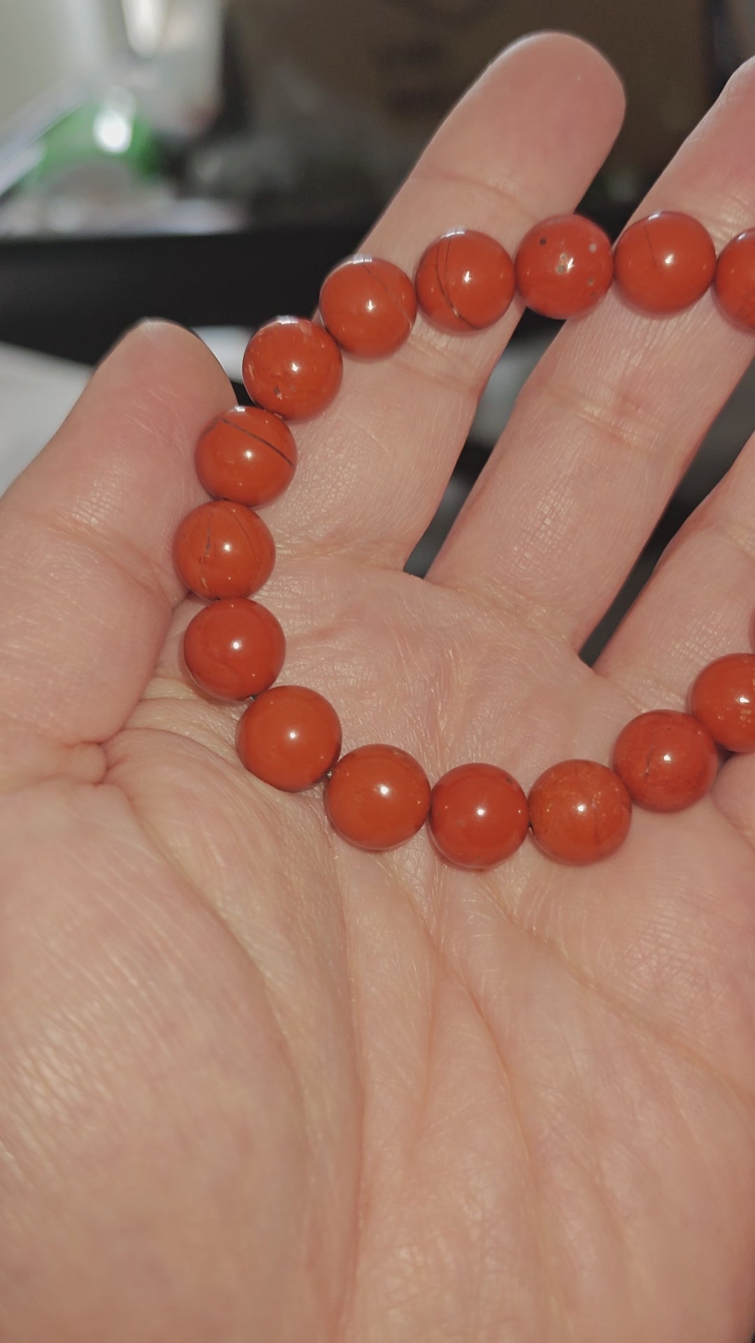 Red Jasper Bracelet 10mm Natural Stones Stretch Crystal Bracelet Unisex 