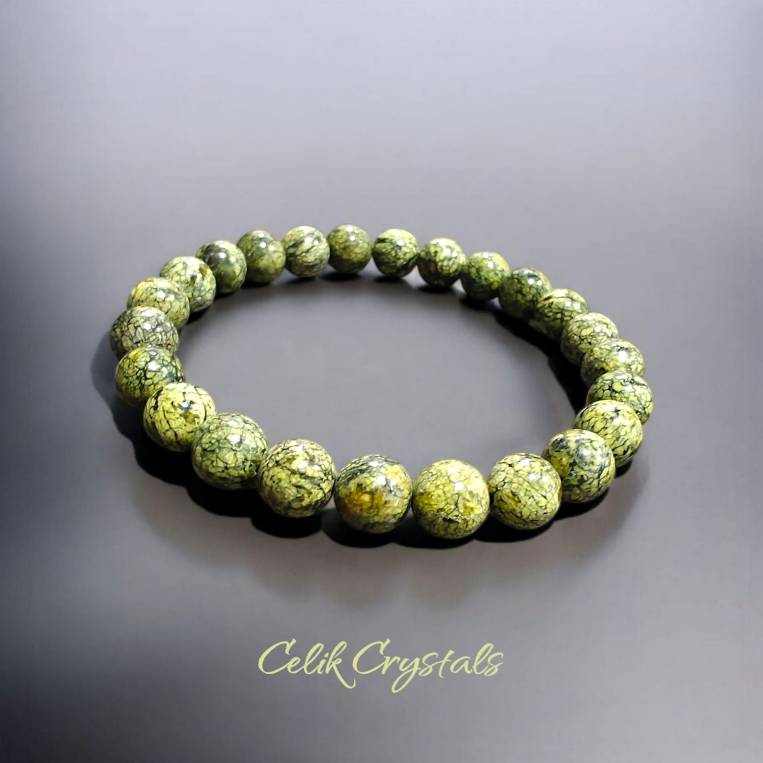 Snakeskin Jasper Bracelet 8mm Natural Stones Stretches 