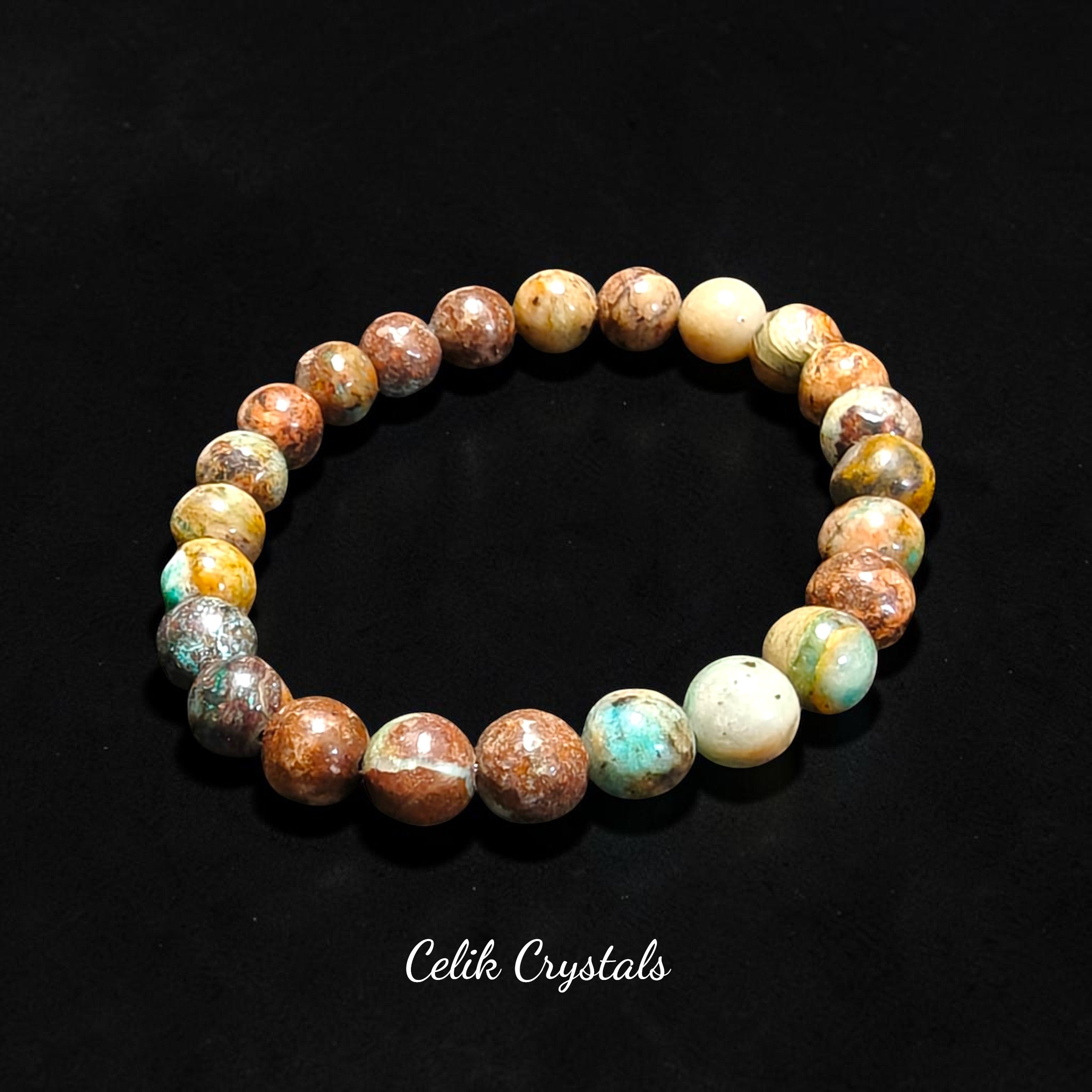 Chrysicola Bracelet Natural Stones 8mm Unisex