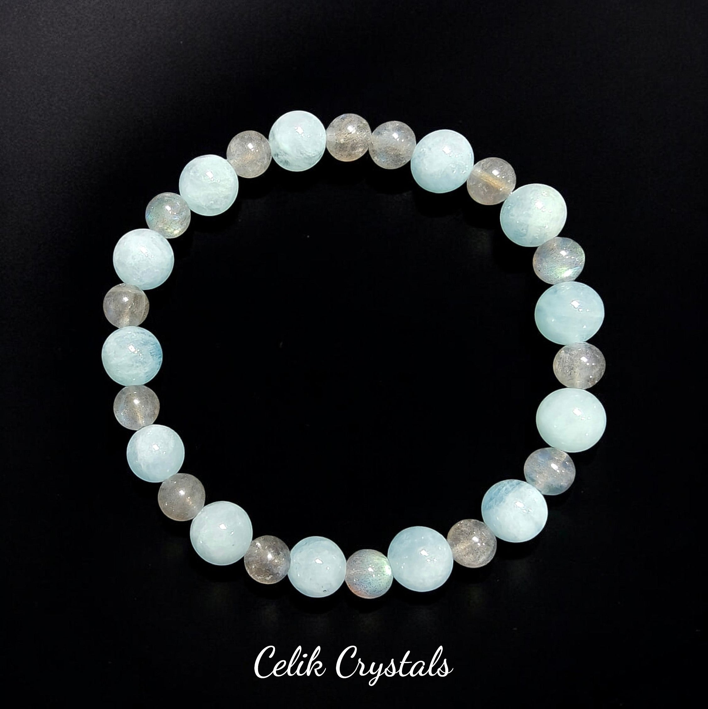 Aquamarine Labradorite Bracelet Unisex