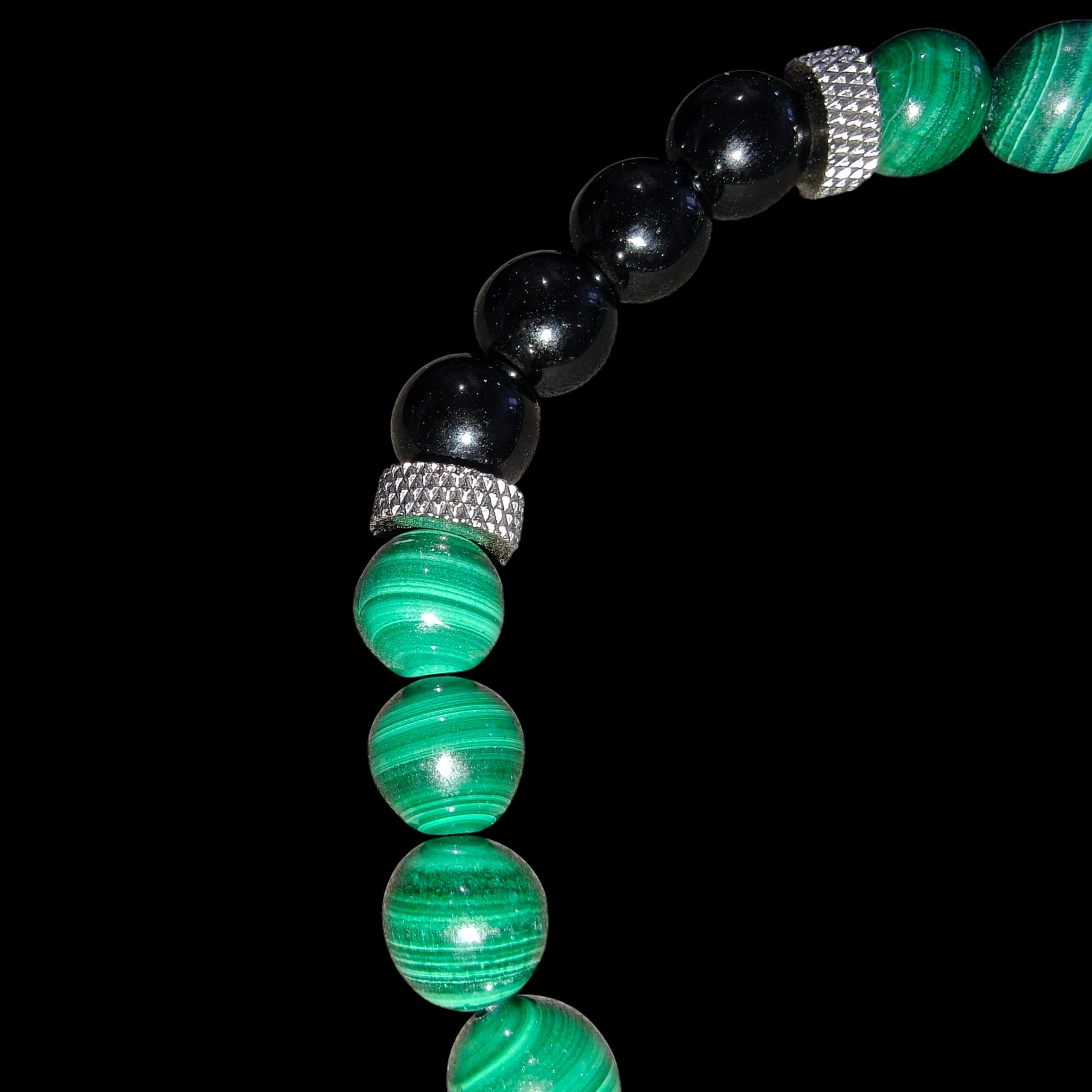 Malachite Black Tourmaline Bracelet 8mm