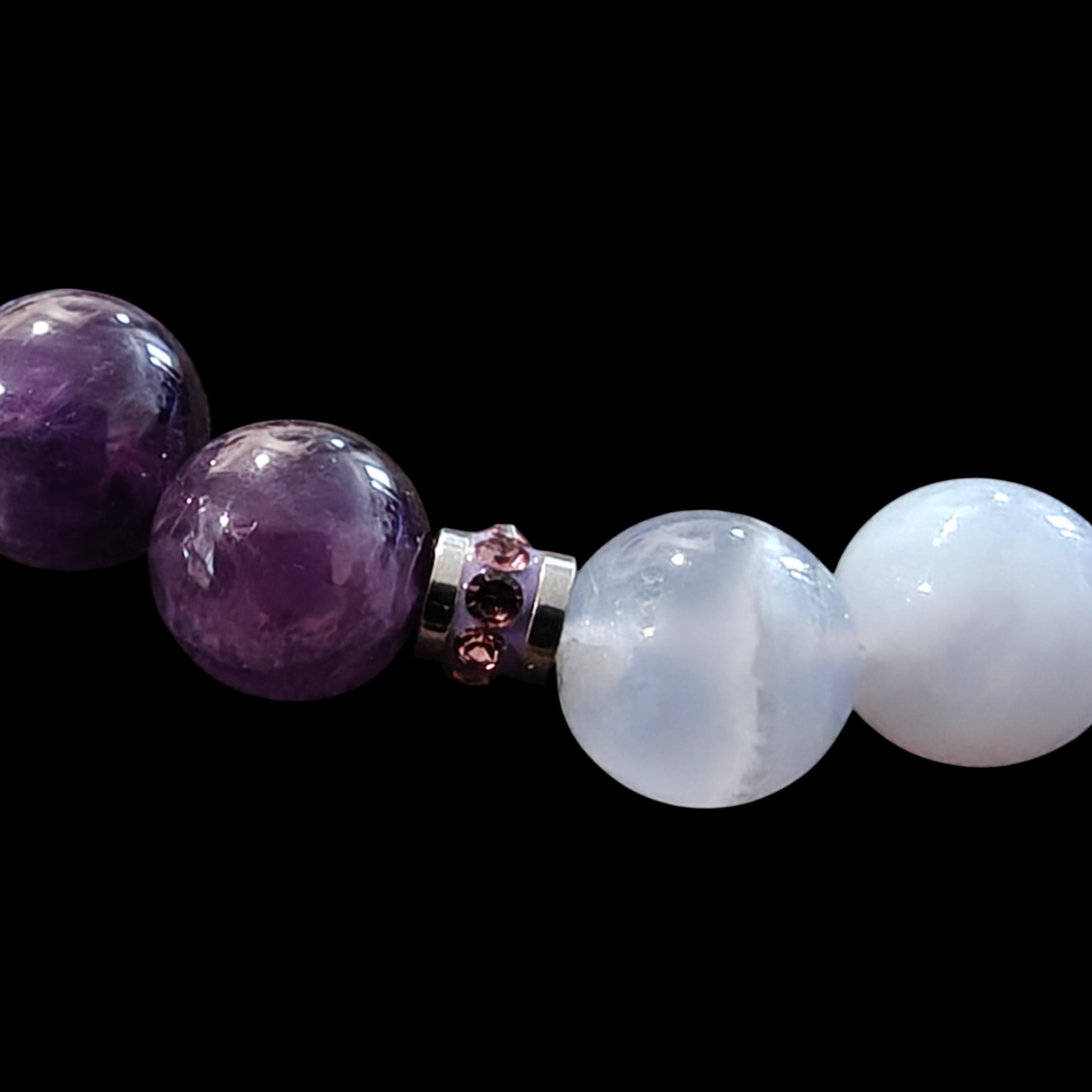 Blue Lace Agate and Amethyst Bracelet 8mm