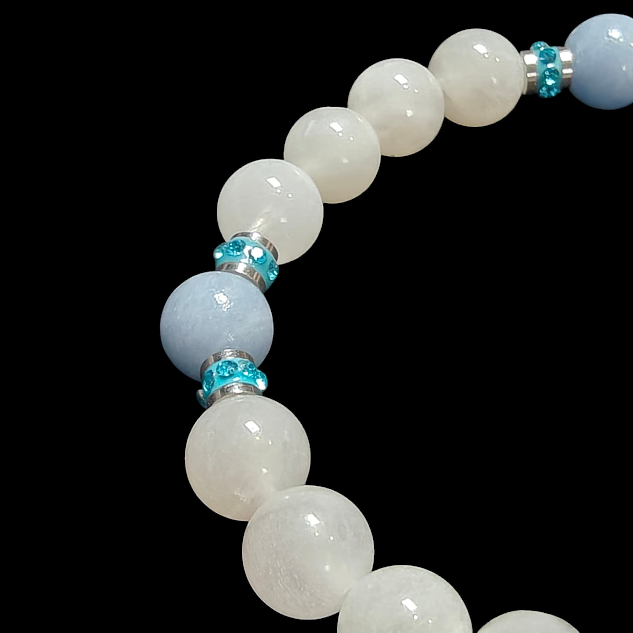 Angelite Moonstone Bracelet 8mm
