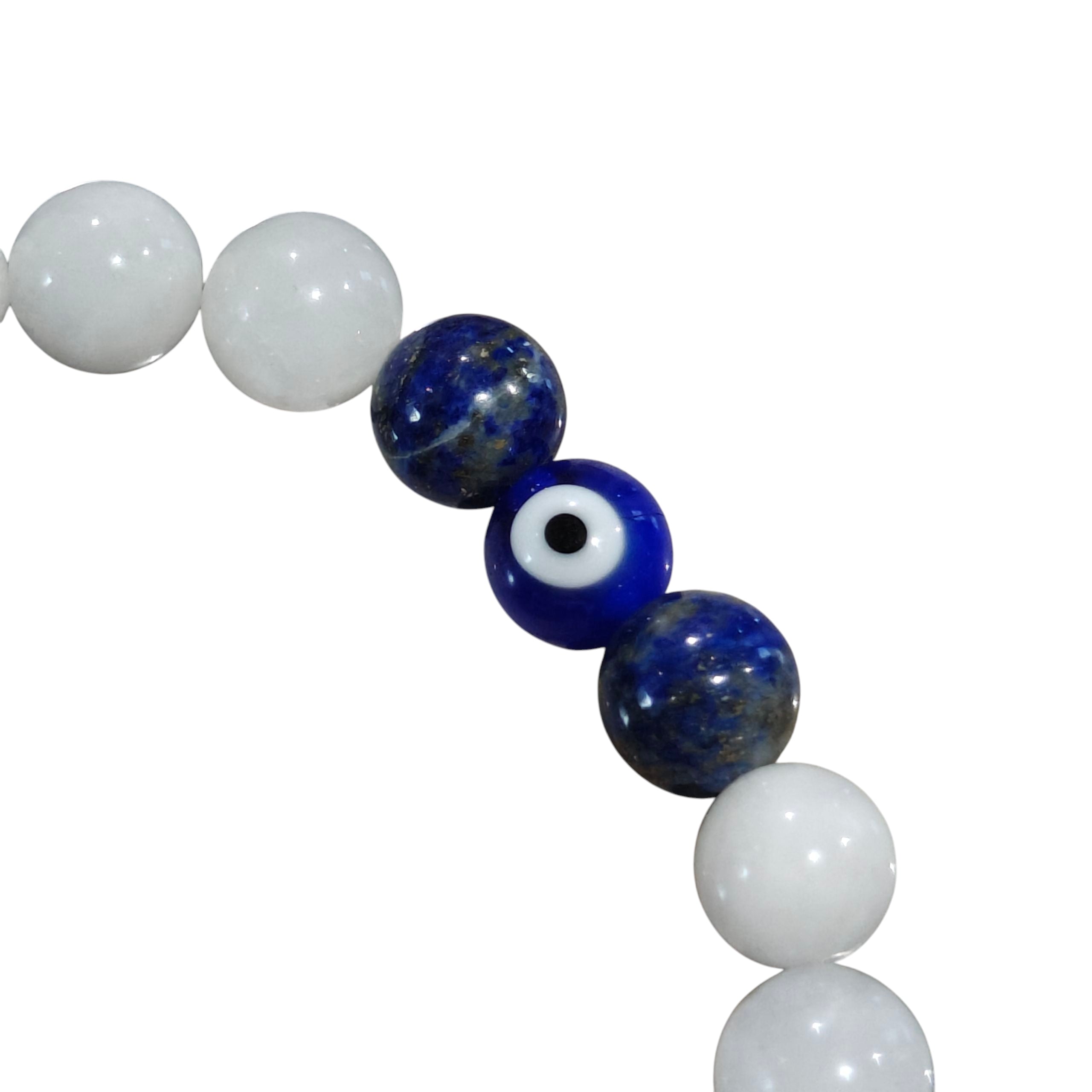 Lapis Lazuli and Moonstone Evil Eye Bracelet 8mm
