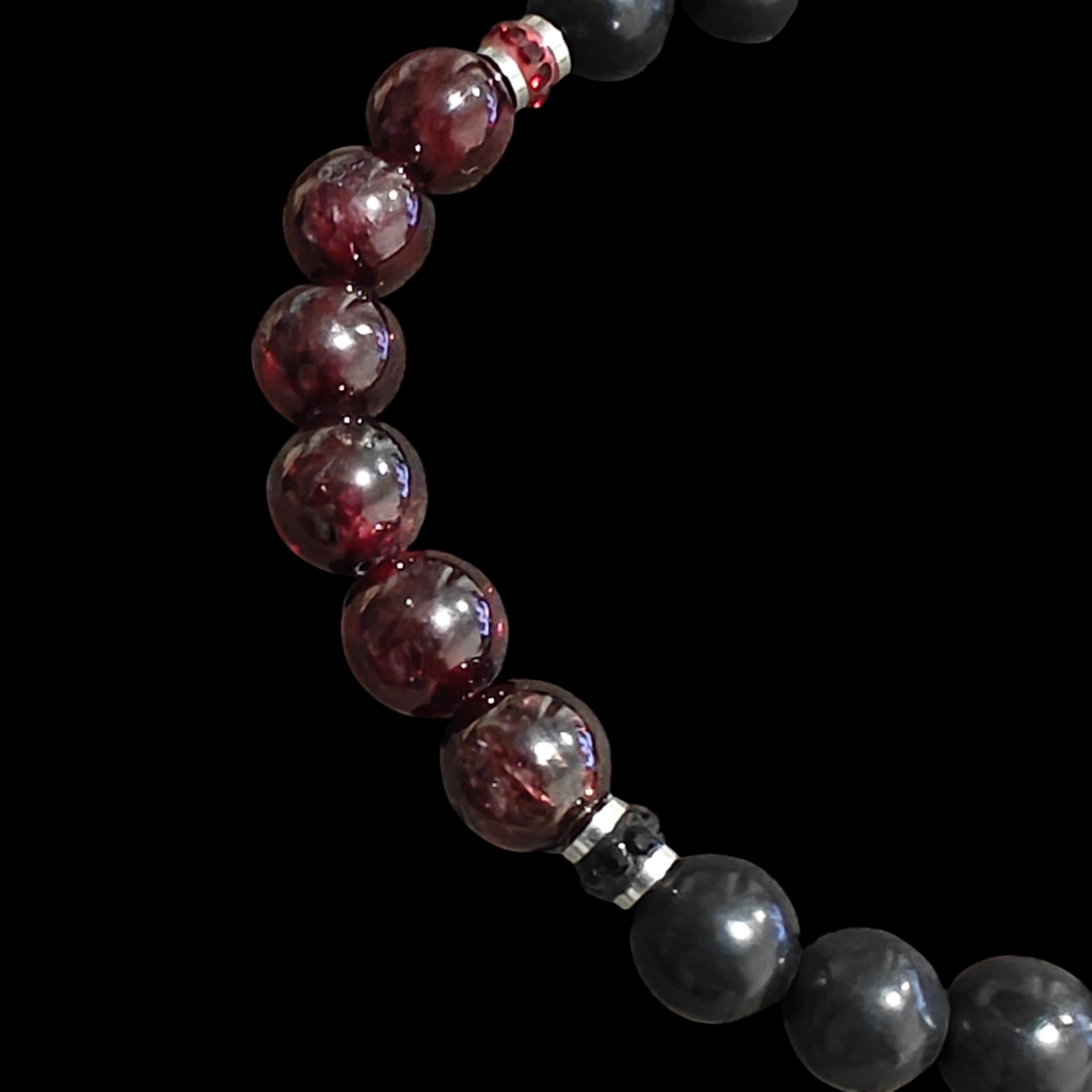Shungite & Garnet Bracelet 8mm Unisex
