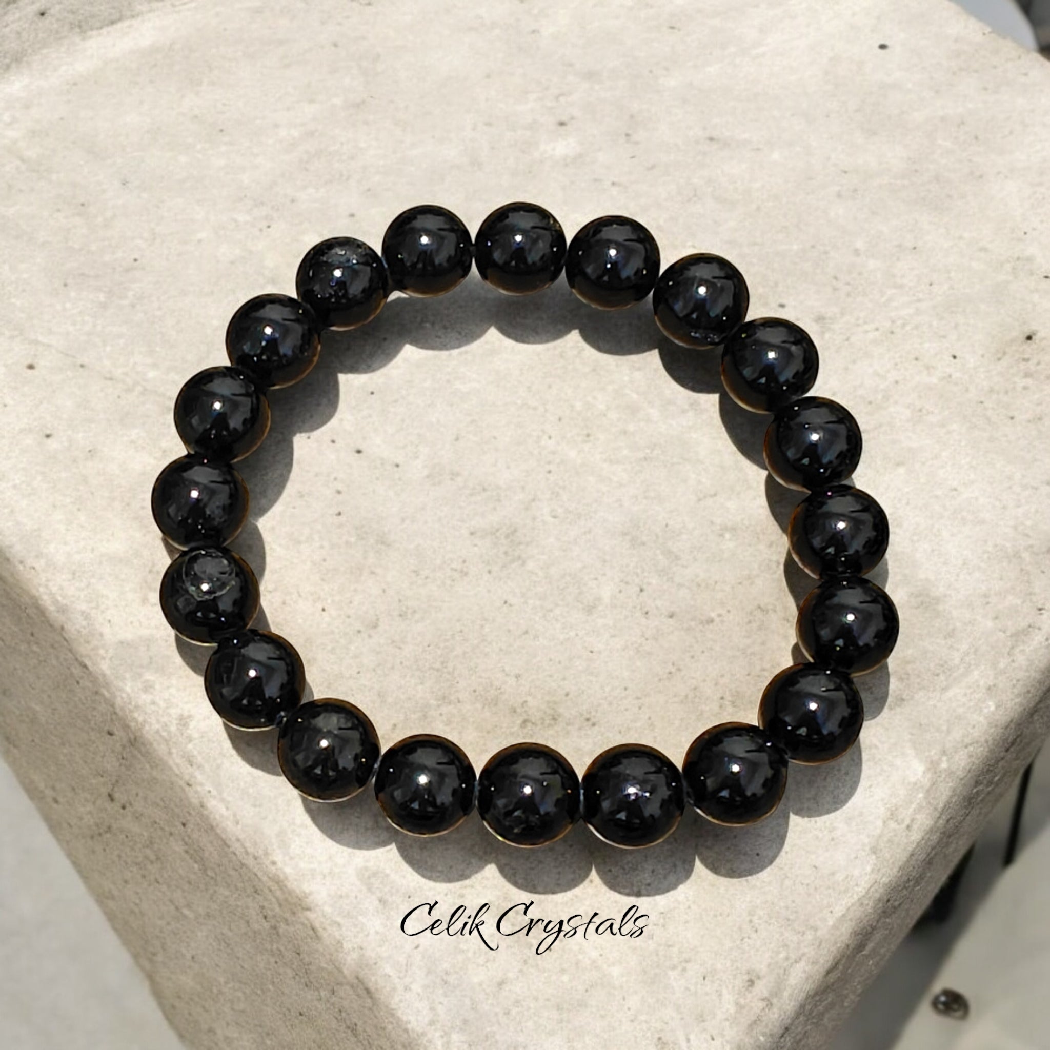 Black Tourmaline Bracelet Natural High Quality Stones 