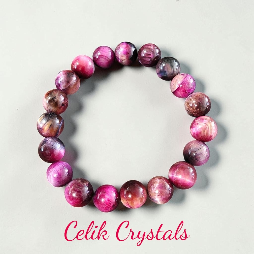 Red Starry Tiger Eye Bracelet Unisex