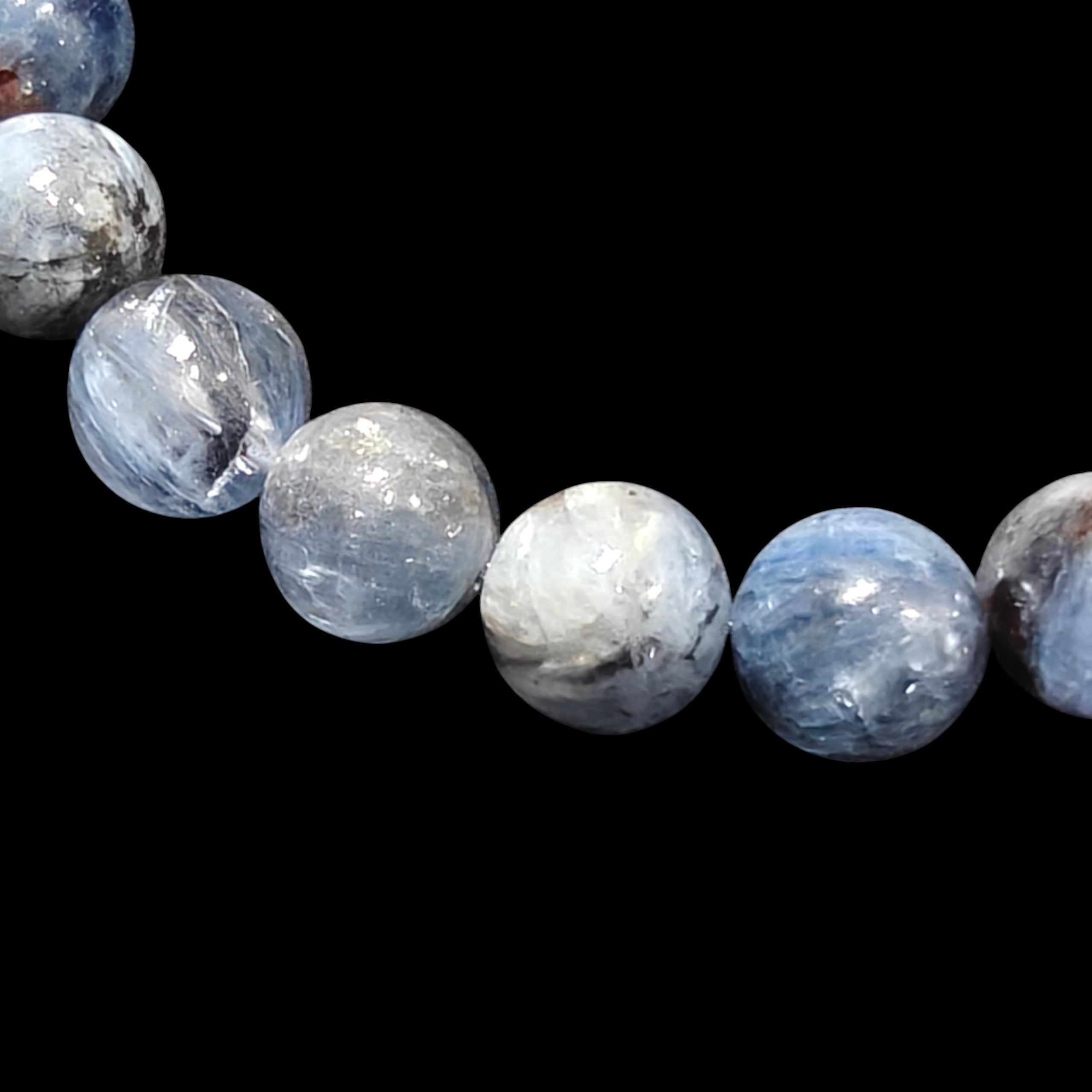 Blue Kyanite Bracelet Authentic 8mm Crystal Beads Unisex