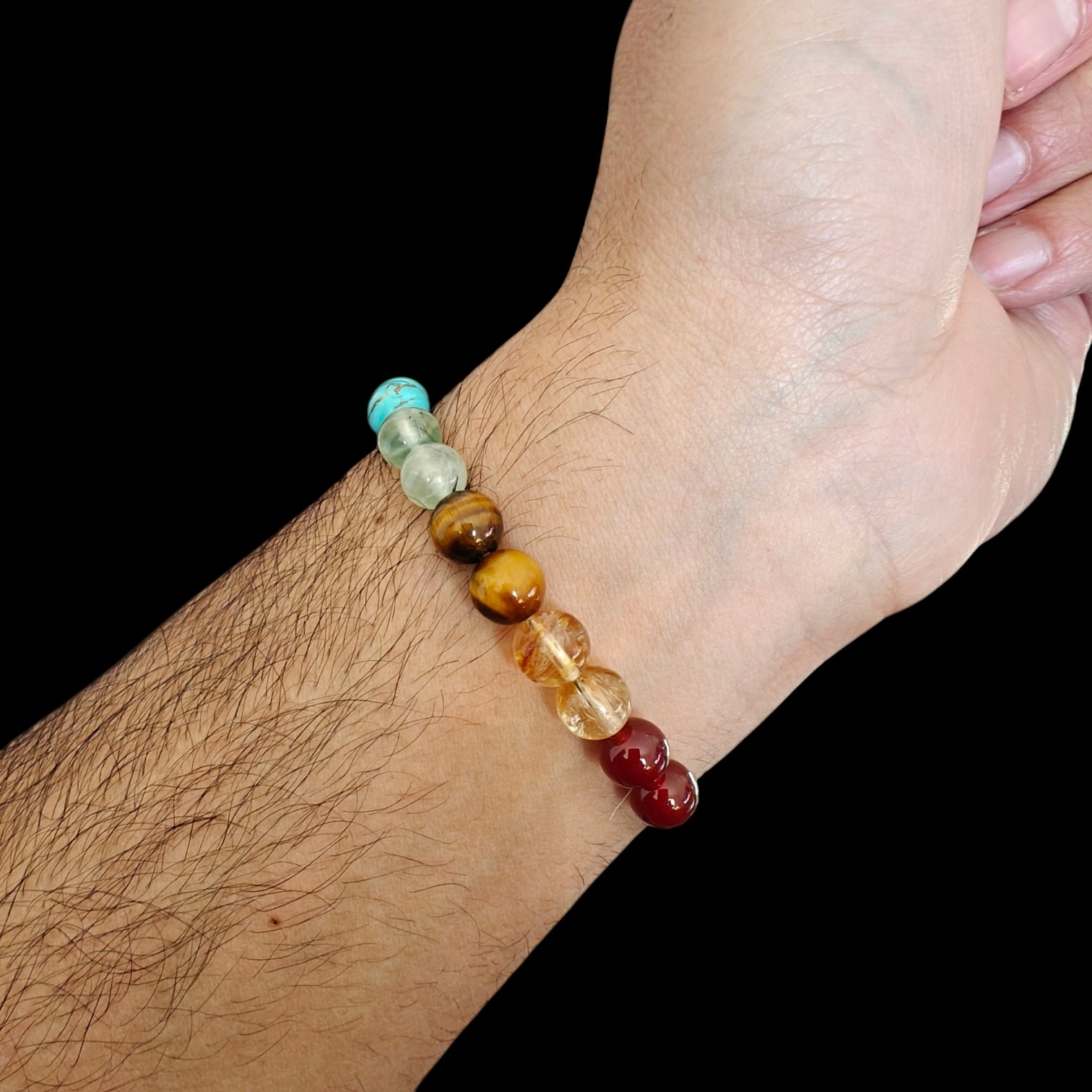 Real 7 Chakra Bracelet With Natural Stones 
