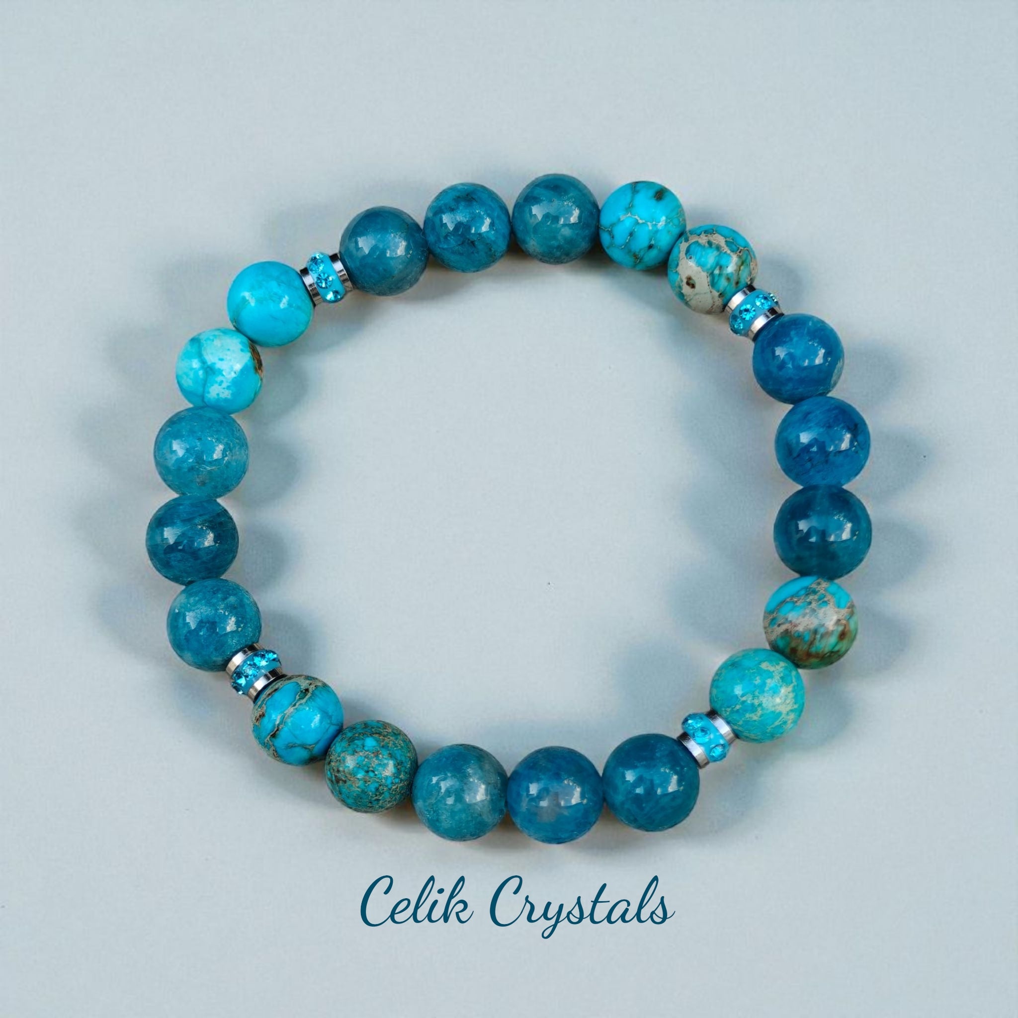 Apatite & Imperial Jasper Bracelet 8mm Unisex