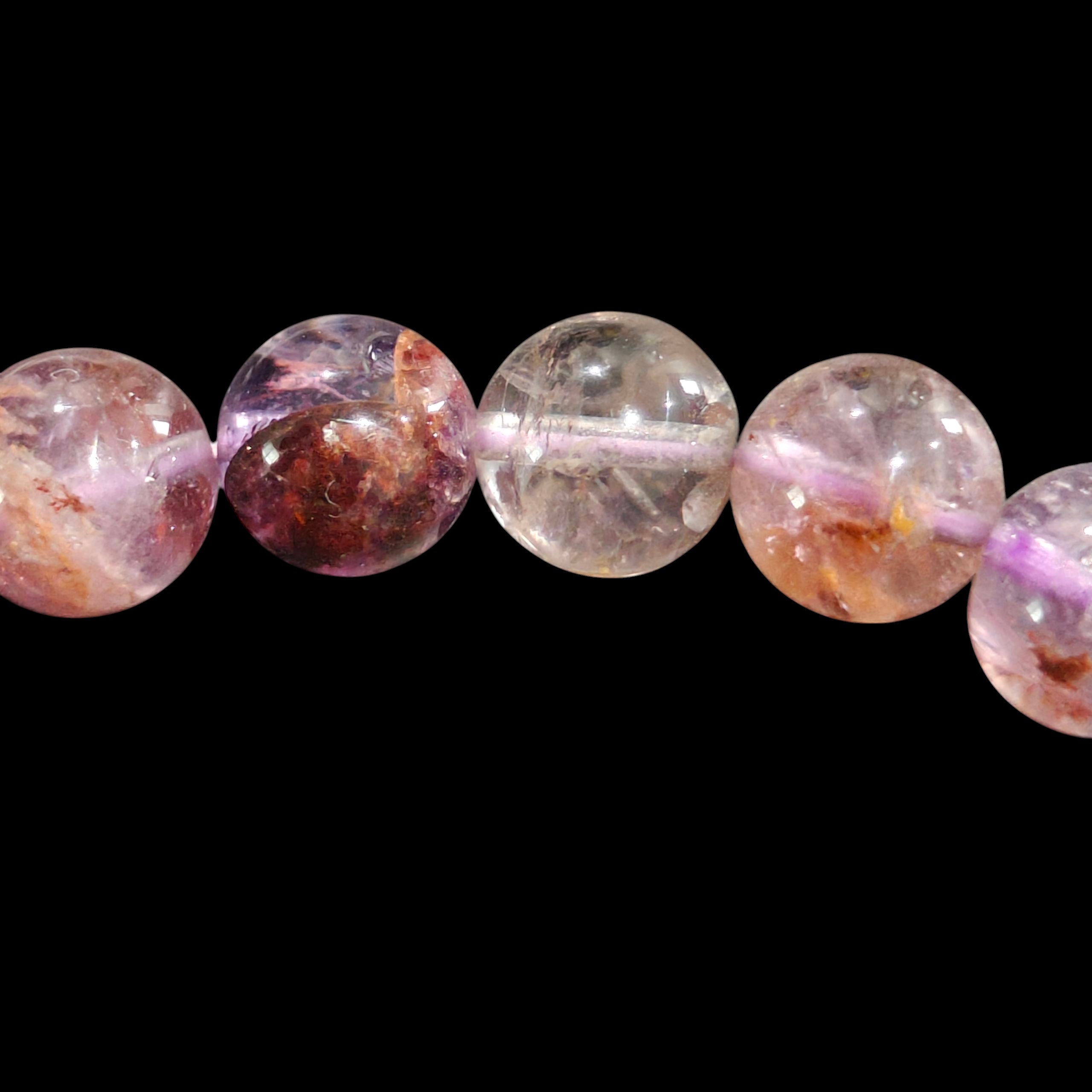 Super 7 Phantom Ghost Rutilated Quartz Bracelet
