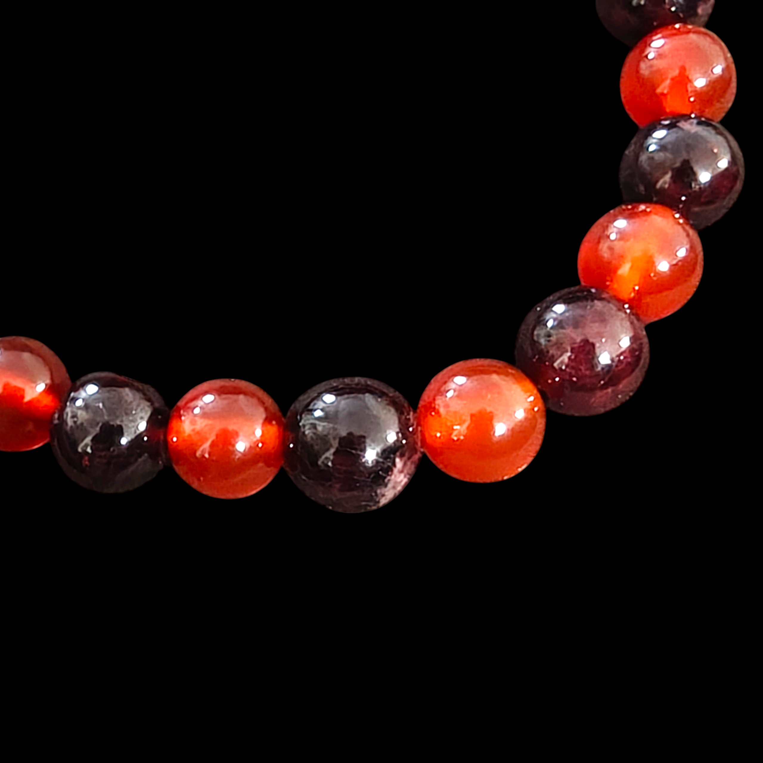 Garnet and Carnelian Bracelet 8mm Unisex