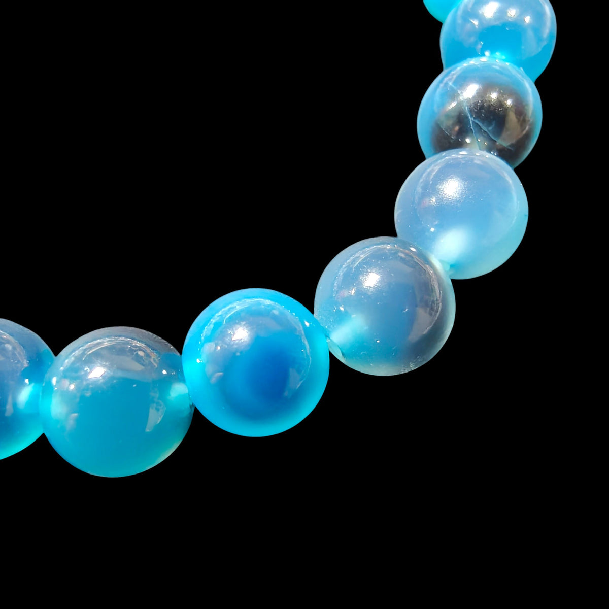 Blue Sugar Heart Agate Bracelet Unisex
