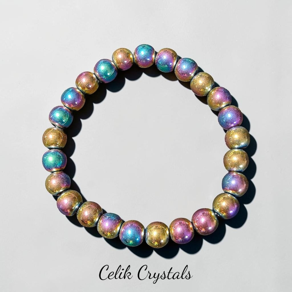 Rainbow Hematite Bracelet 8mm