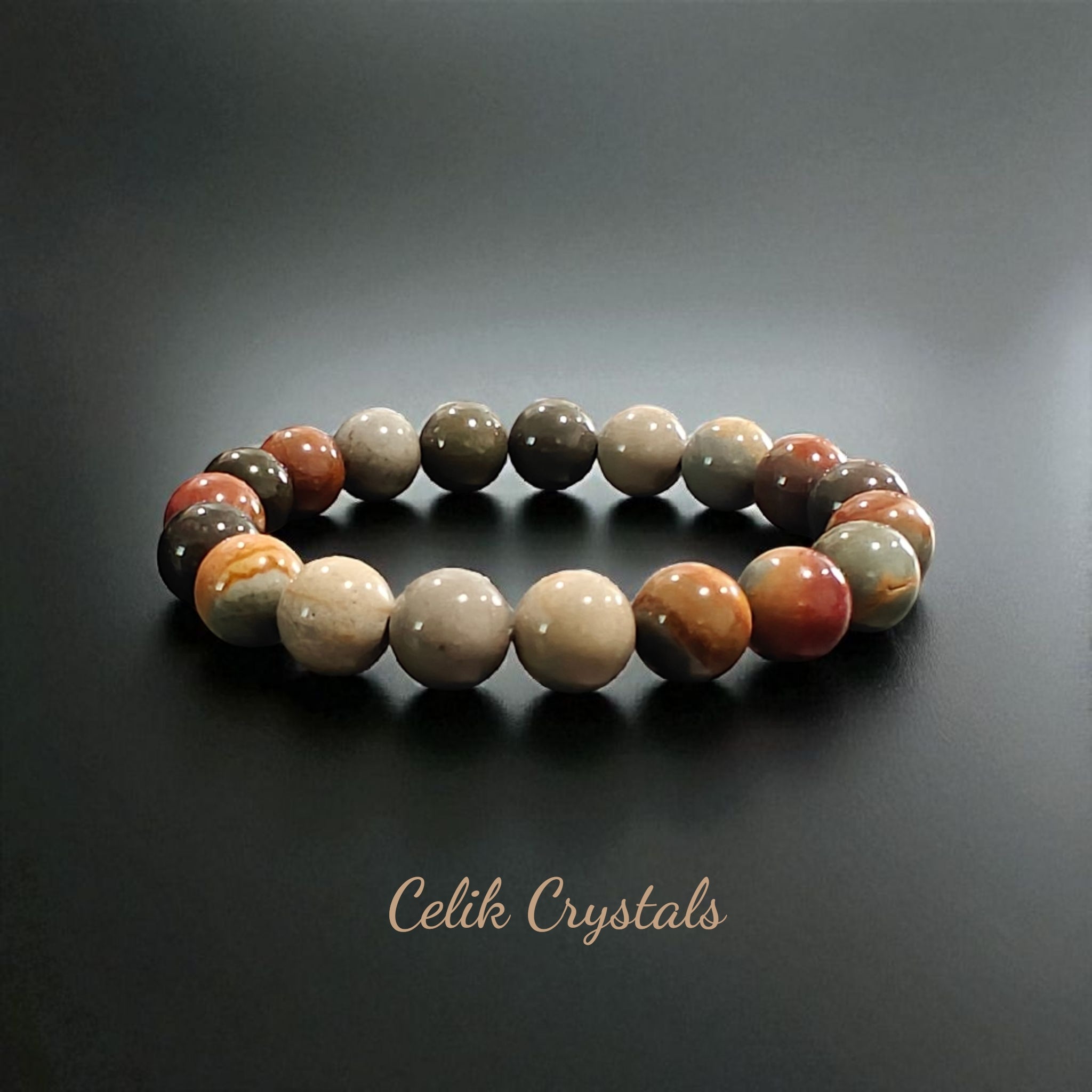 Landscape Jasper Bracelet 10mm Unisex